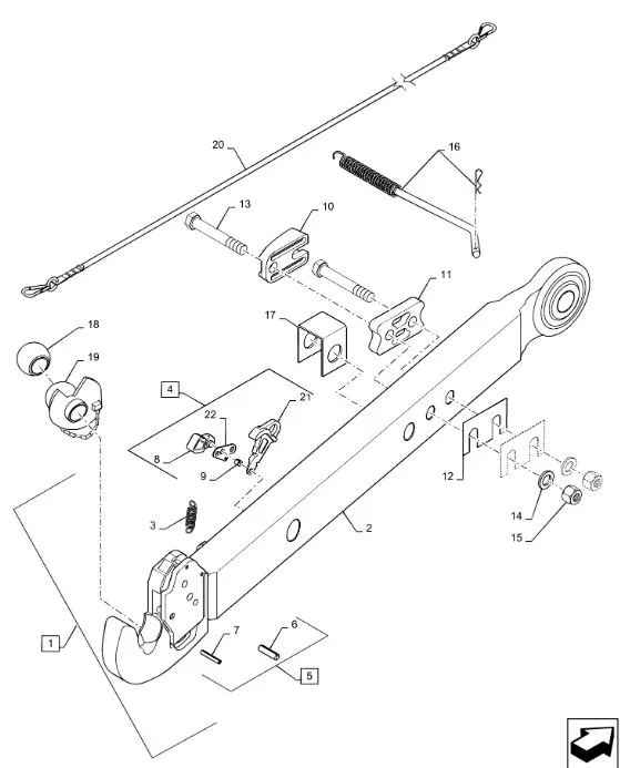 87455438 - Тягакрюк в сб. (3 кат.) нижн. прав. нав. задн. TGT8./Mg.